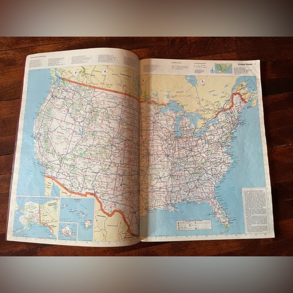 Vintage 1989 Rand McNally Road Atlas Map USA/Canada/Mexico w/ Faux Leather Cover - Picture 5 of 5